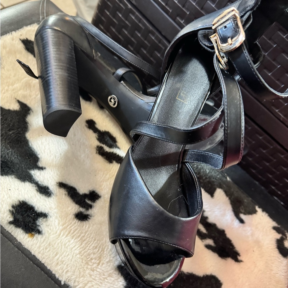 Michael Kors Black Strappy Heels with Buckle